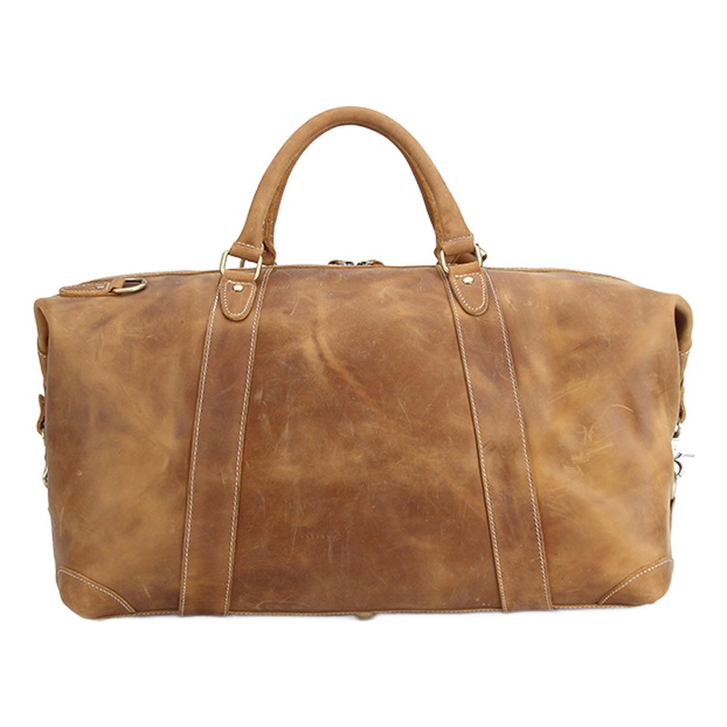 Sac de voyage cabine en cuir crazy horse, 52 cm, deux teintes, vue de face