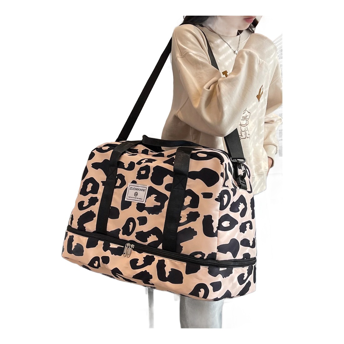 Sac de voyage cabine en nylon à imprimé animal, 4 coloris, vue de face