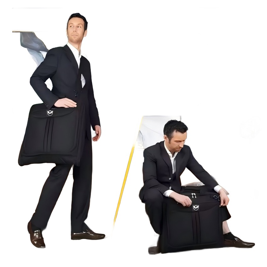 Sac de voyage cabine porte-costume pliable, vue arriere