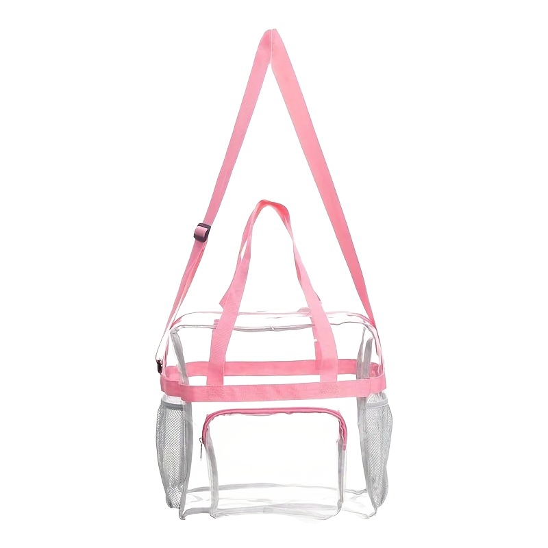 Sac de voyage cabine transparent en PVC grande capacité, vue de trois quarts
