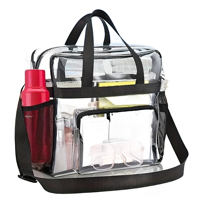 Sac de voyage cabine transparent en PVC grande capacité, vue de face
