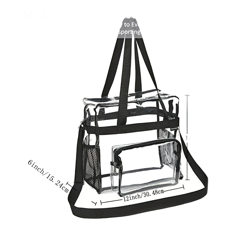 Sac de voyage cabine transparent en PVC grande capacité, detail