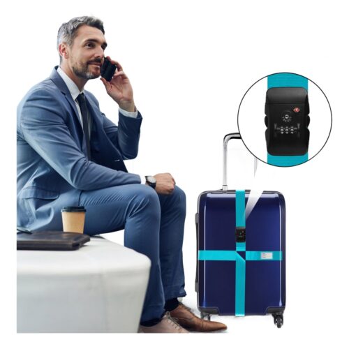Sangle valise croisée à cadenas douanier, lot de deux, vue principale