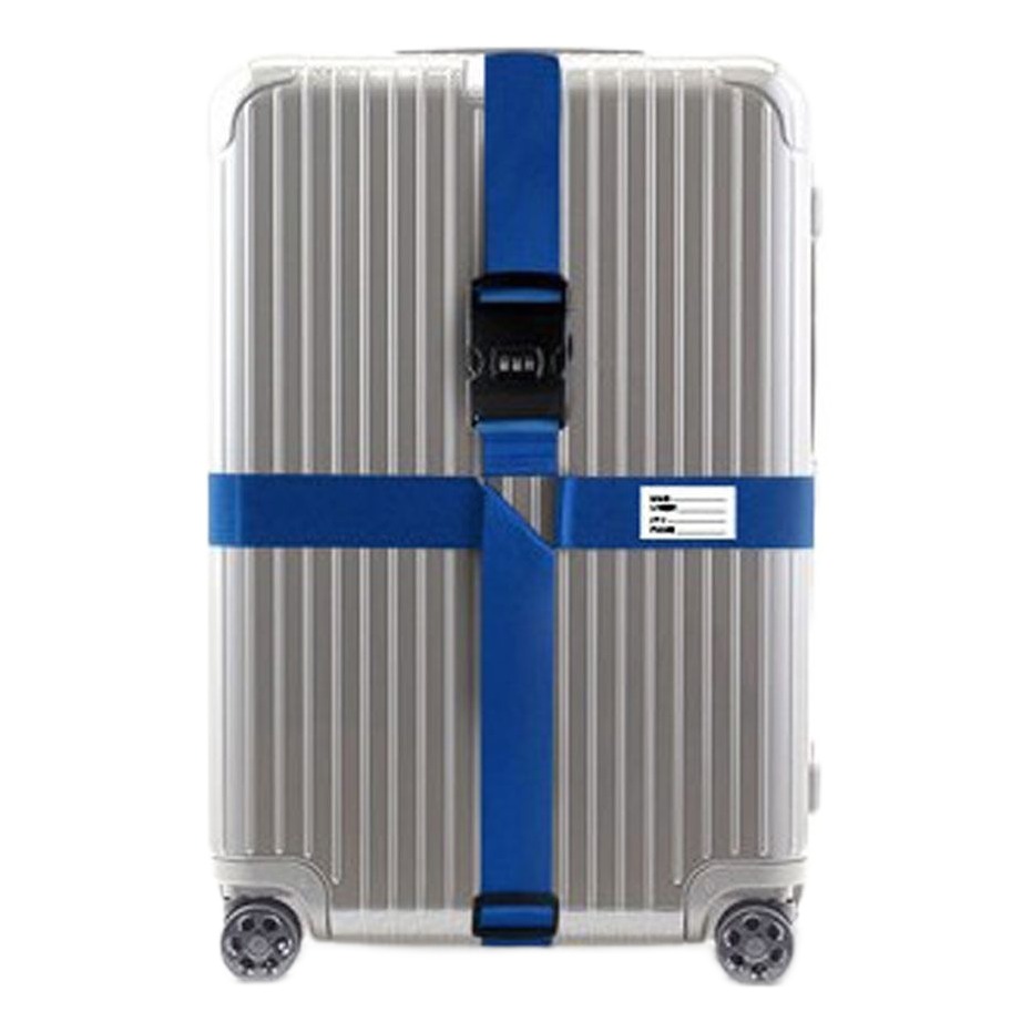 Sangle valise réglable avec verrouillage par code, vue de trois quarts