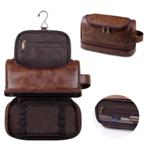 Trousse de toilette voyage suspendue pour homme, effet cuir