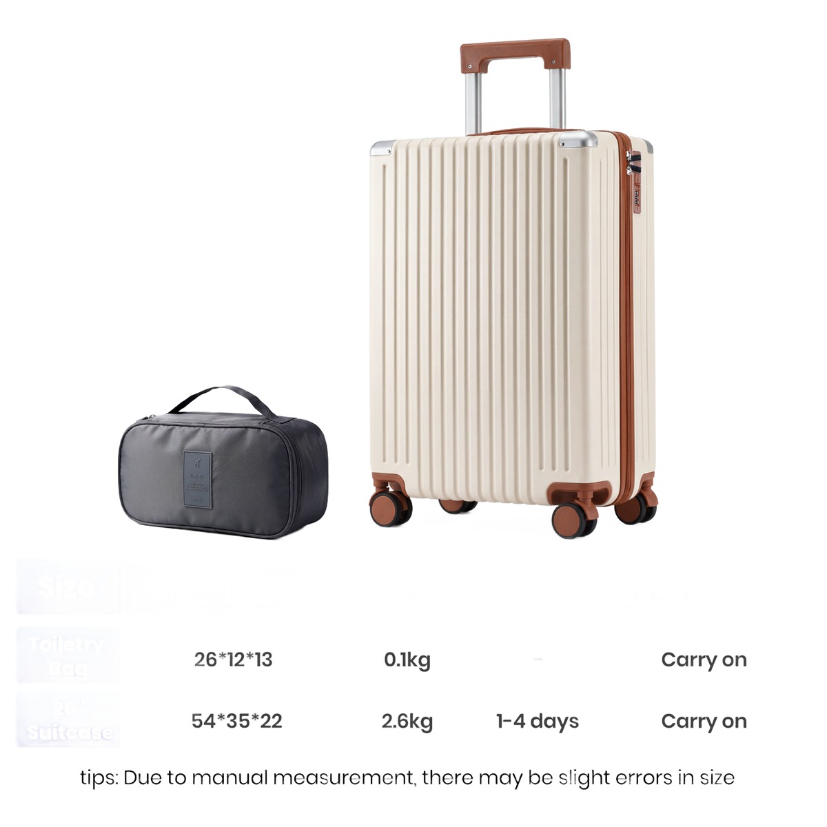 Valise cabine rigide 20 pouces ABS, 54x35x22 cm, porte-gobelet, vue de trois quarts