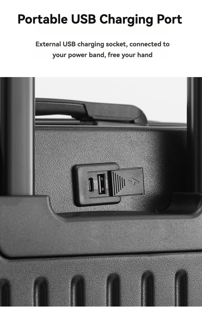 Valise cabine rigide 20 pouces avec porte-gobelet et port USB, vue de trois quarts