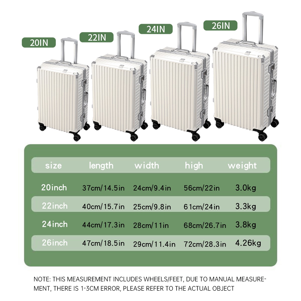 Valise cabine rigide en polycarbonate, format 20 pouces, TSA, vue de trois quarts